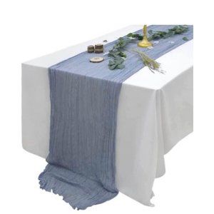 5 pack Wedding Dining Tablecloth Cheesecloth Table Runner 25" x 16ft Dusty Blue